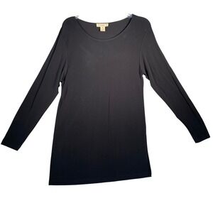 Vintage Telluride Clothing Co Black Long Sleeve Scoop Neck Rayon Tunic Top M